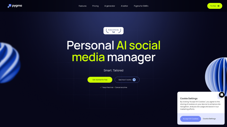 Pygma AI social media manager for Instagram