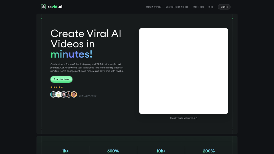 Create Viral Short Videos Fast with revid.ai