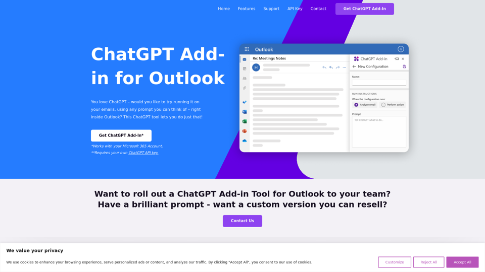 ChatGPT Outlook Add-in: Integration for Microsoft Email