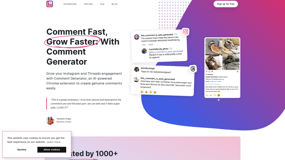 Boost Your Growth with Comment Generator for Instagram and Threads
