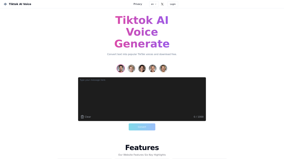 Tiktokaivoice - Artificial Intelligence Interface for Converting Text and Voice Tones