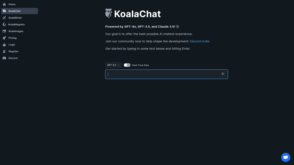 Melhor Escritor de IA e Chatbot - Koala.sh