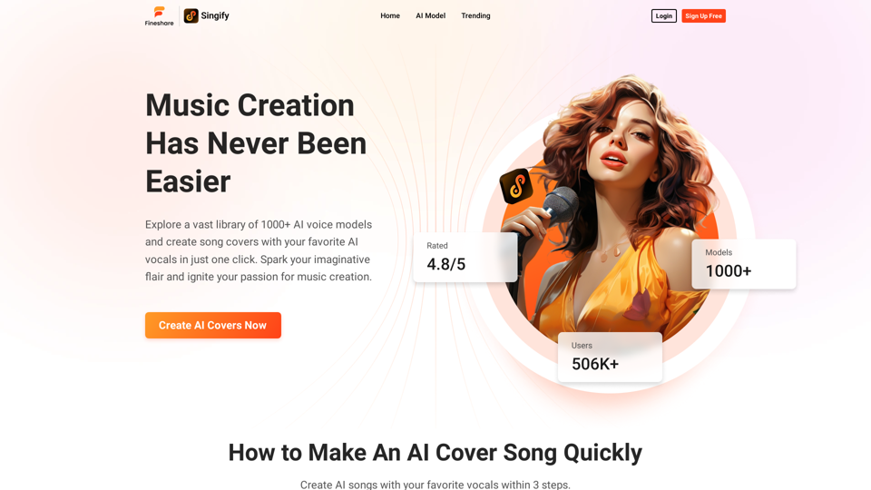 Singify Fineshare | AI Song Cover Generator