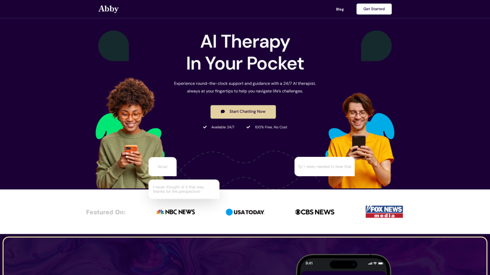 AI Therapist In Your Pocket - Free & Available 24/7