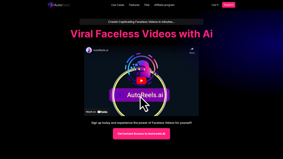 Generate Faceless Videos Using AI for YouTube, TikTok, Instagram & More with AutoReels