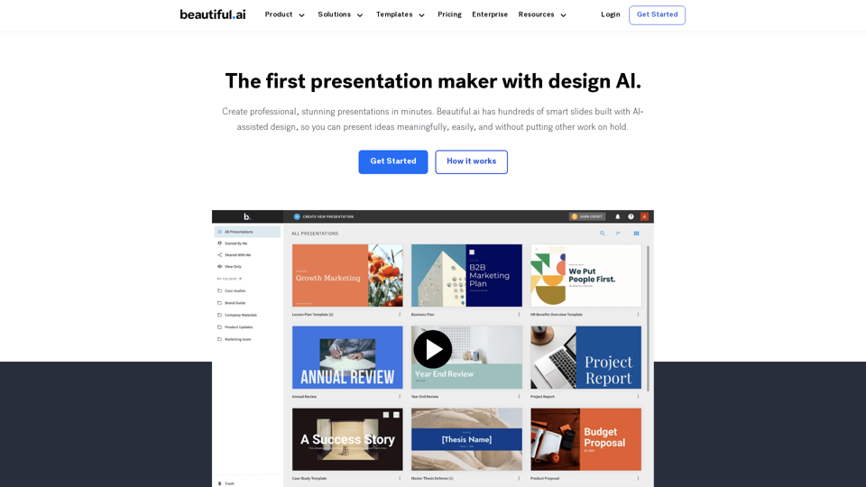 beautiful.ai for ai powered presentations