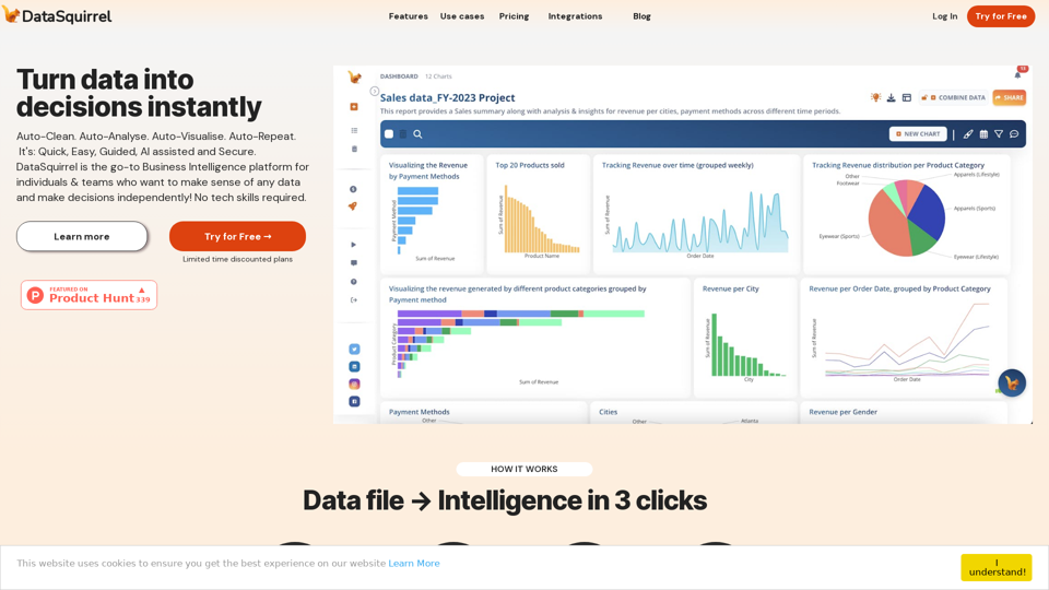 DataSquirrel.ai - Análisis de datos impulsado por IA para organizaciones