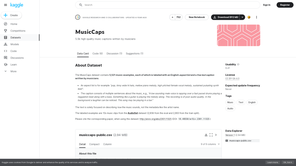 GoogleのMusicLM - MusicCaps