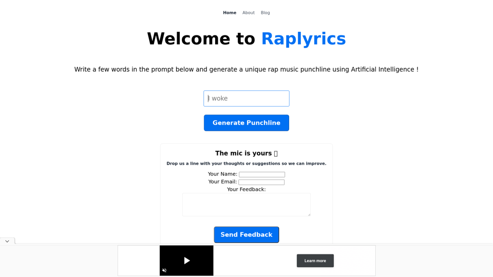 Generate Unique Rap Lyrics with Raplyrics.eu