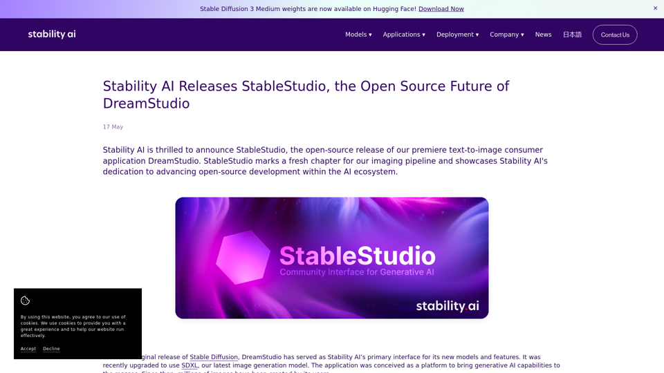 A Stability AI apresenta o StableStudio: o Futuro de Código Aberto do DreamStudio