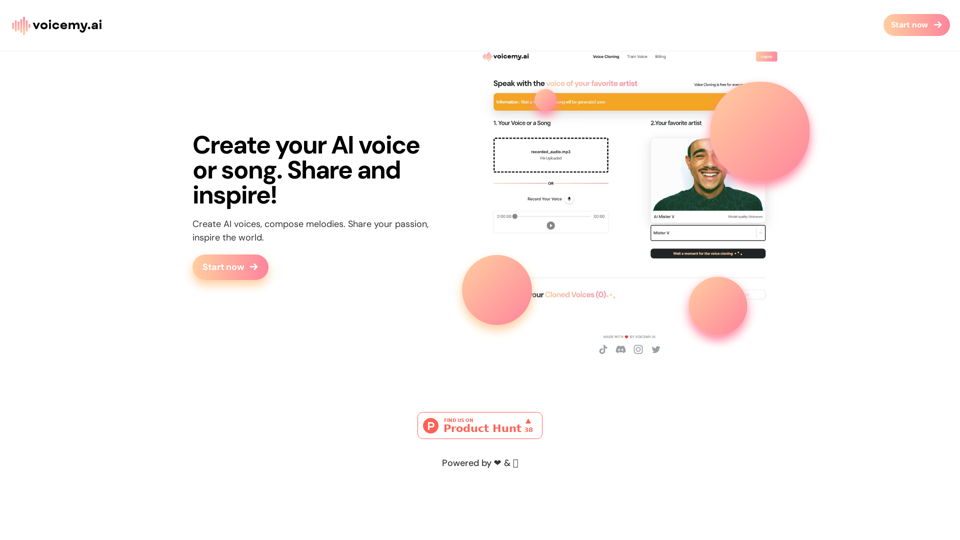 Voicemy AI - Create, Share, and Inspire with AI Voice and Song