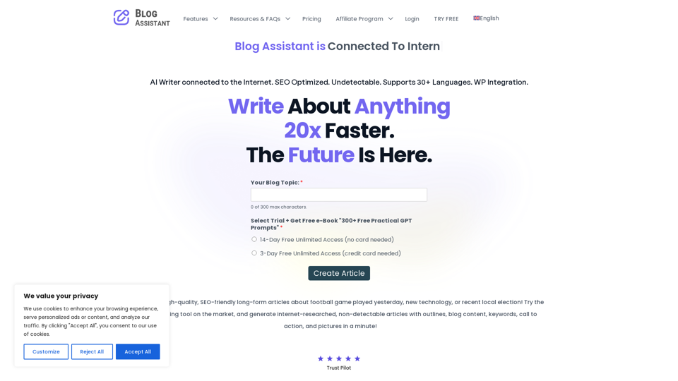 AI Blog Assistant | Automated AI Writer for SEO-Optimized Long-Form Articles