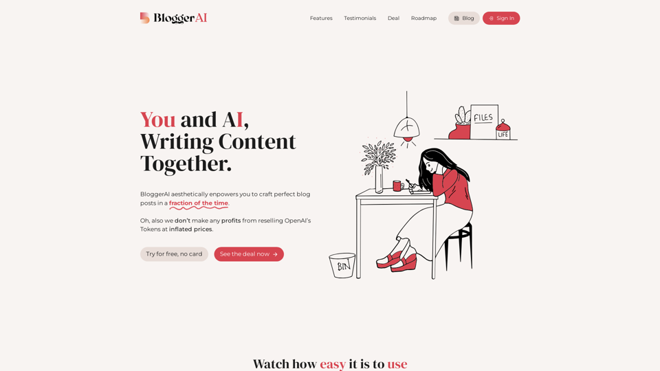 BloggerAI - AI Content Writing Tool and Blogging Platform