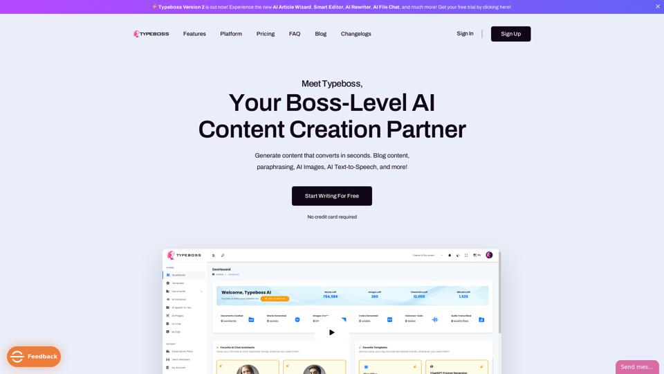 AI Copywriting Tool - Get Typeboss for Boss-Level Content Creation