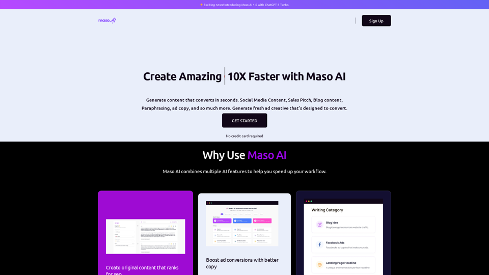 Boost Your Content Creation with Maso AI - 10x Faster AI Tool