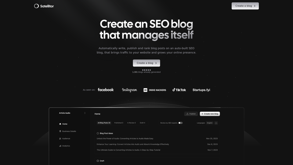 Satellitor: Boost Traffic with Automated SEO Blogs