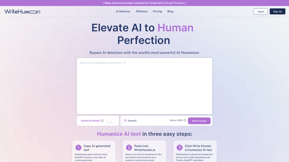 WriteHuman AI - Undetectable AI Content Humanizer and AI Detection Remover