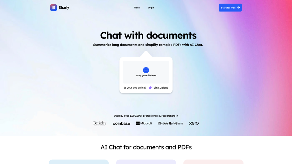 Sharly AI | Chat with any document and PDF