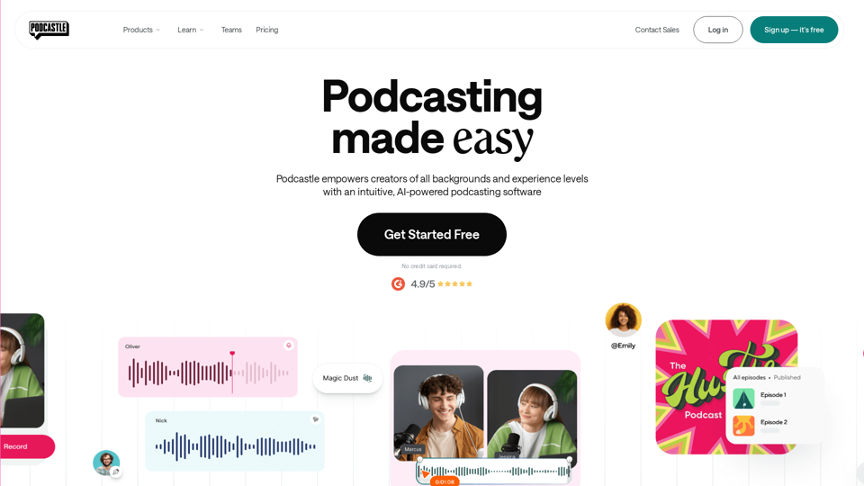 Podcastle: All-in-One Podcast Software