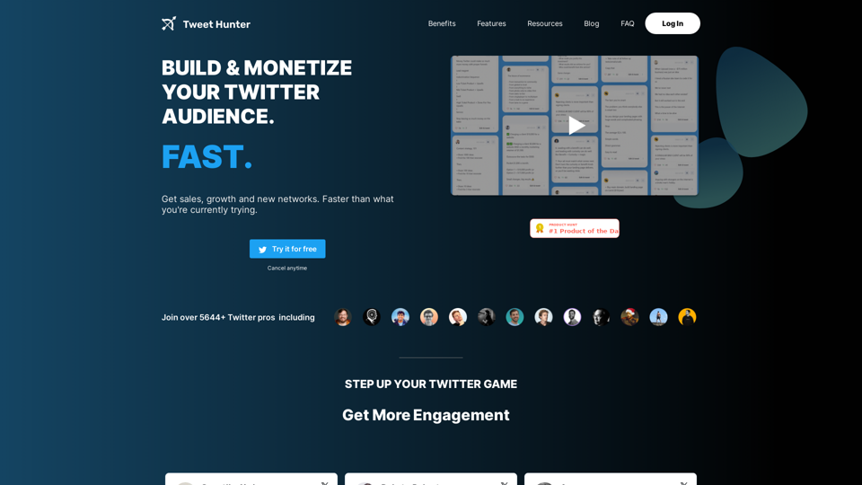 Chasseur de Tweets | Obtenez plus de followers sur Twitter | Tweets, Threads, Planificateur, Analyse