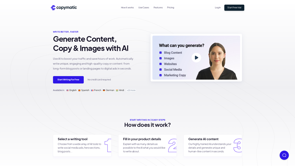 AI Copywriter & Content Generator - Copymatic