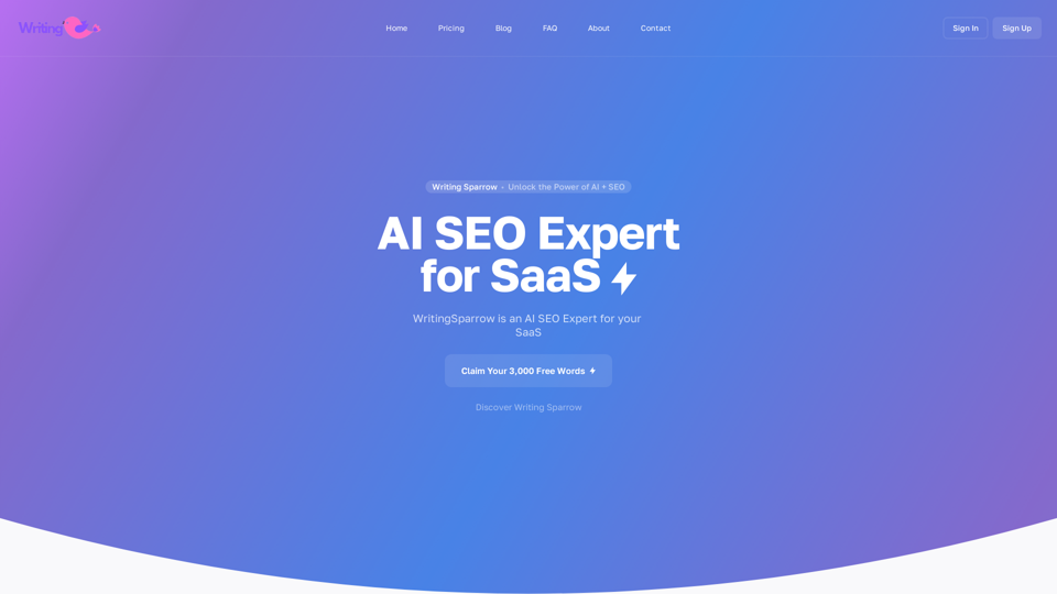 AI SEO Assistant for Blogs and Websites - Writing Sparrow