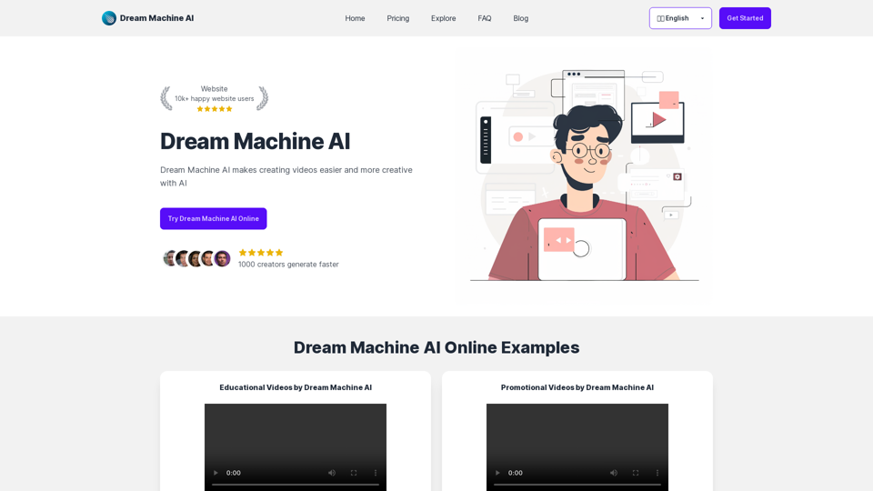 Dream Machine AI Online - Fonctionnalités