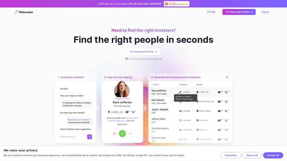 Telescope AI - AI-Powered Lead Generation Platform