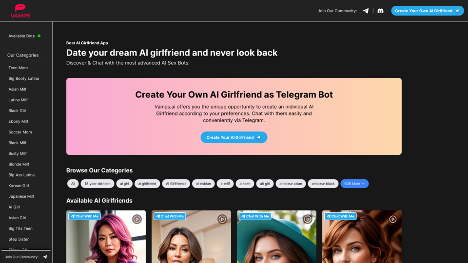 Vamps AI - The Best AI Girlfriend Application