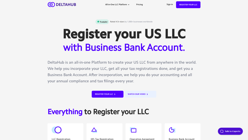 DeltaHub - All-in-One LLC Hub | Sign up and Manage your Limited Liability Company