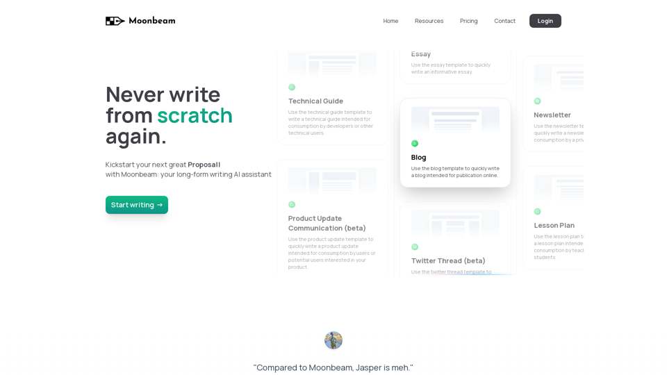 Moonbeam AI Writing Assistant