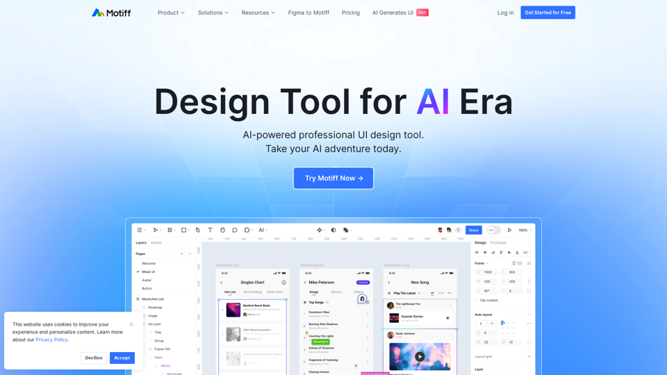 Motiff: AI-Powered Professional Design Tool for Prototyping
