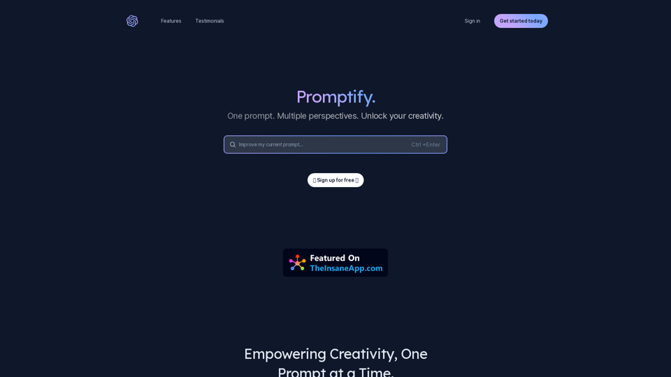 Promptify AI - Особенности