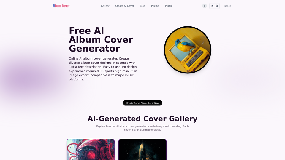 AI Album Cover Generator - คุณสมบัติ