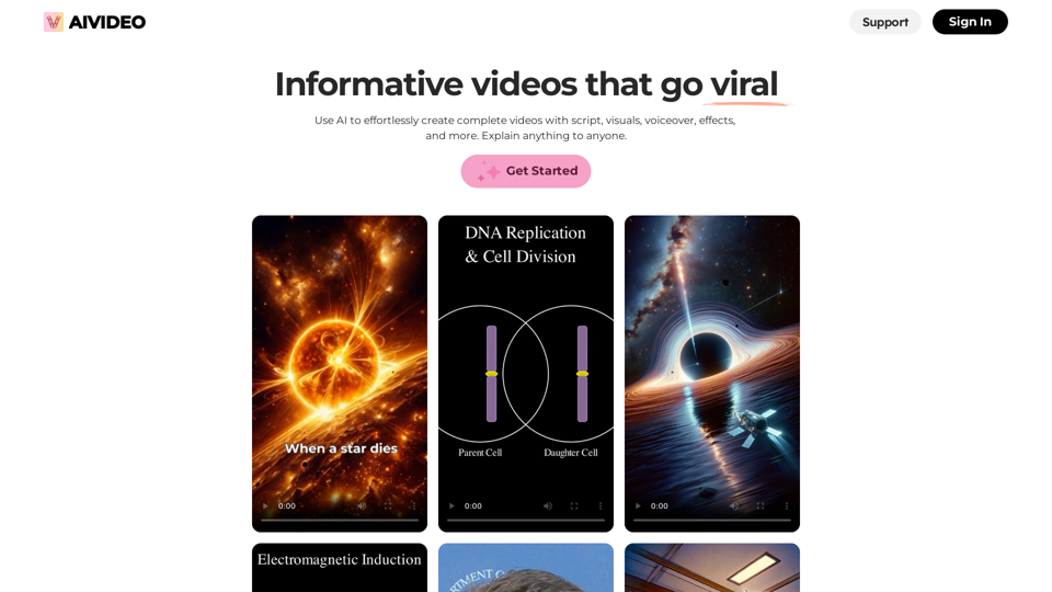 AIVideo - Create viral videos with AI technology