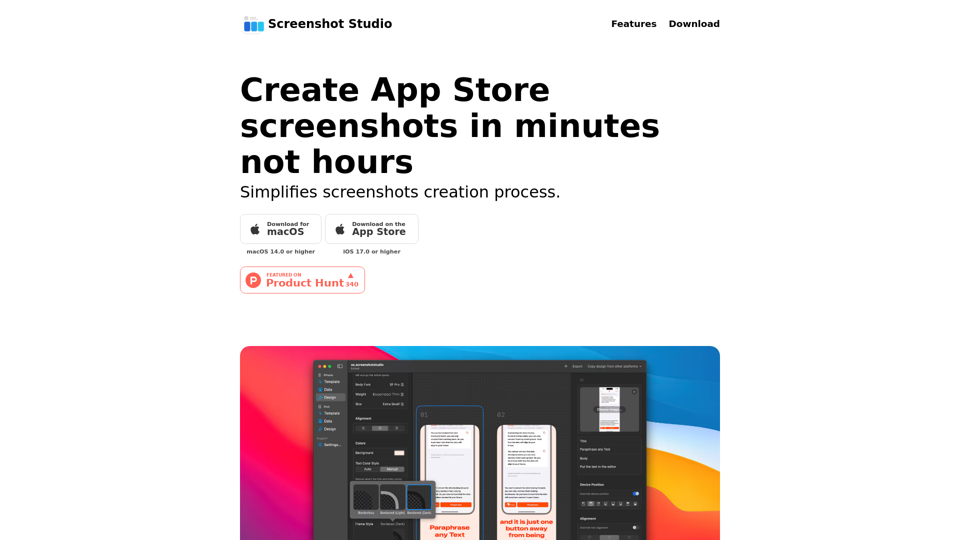 Screenshot Studio - App Store Screenshot Maker for macOS