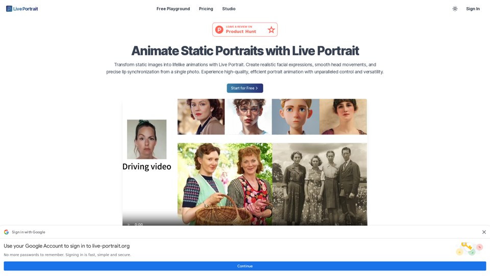 Live Portrait - Transform Static Photos into Lifelike Animations
