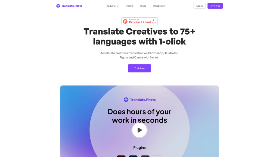 Translate Photo - Translate Creatives to 75+ languages with 1-click