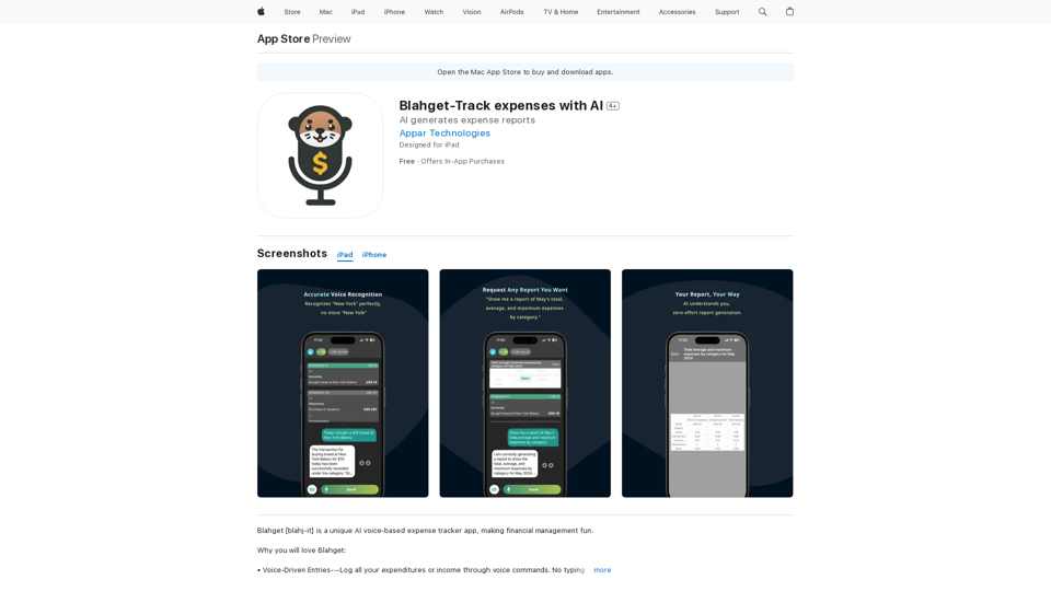 Blahget - Expense Tracking with AI on the App Store