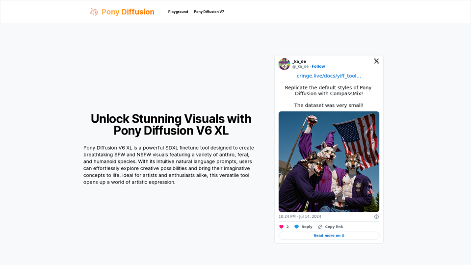 Pony Diffusion - Features