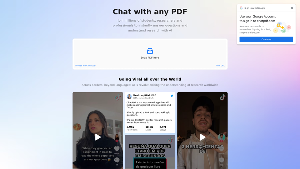 ChatPDF AI - Features