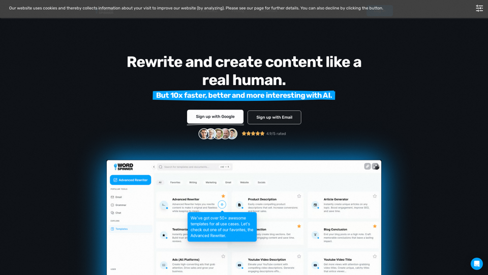 Best AI Rewriter Tool - Word Spinner for Content Creation