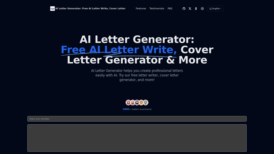 AI Letter Generator - Free AI Letter Writer for Effortless Personalized and Professional Letter Creation