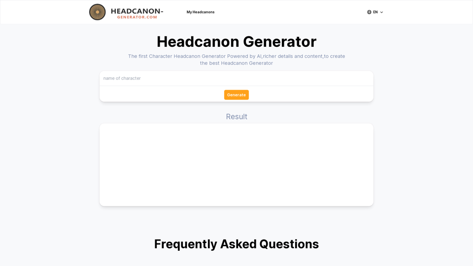 Headcanon Generator - AI-Powered Creative Character Headcanon Generator for Storytelling