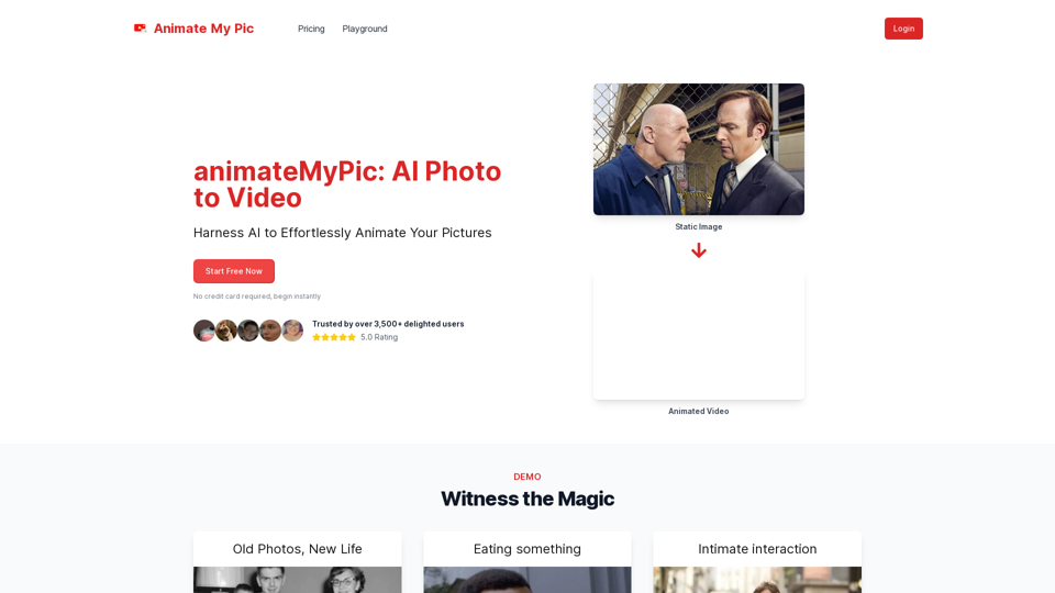 AnimateMyPic - AI Photo Animation to Transform Photos and Create Stunning Animations