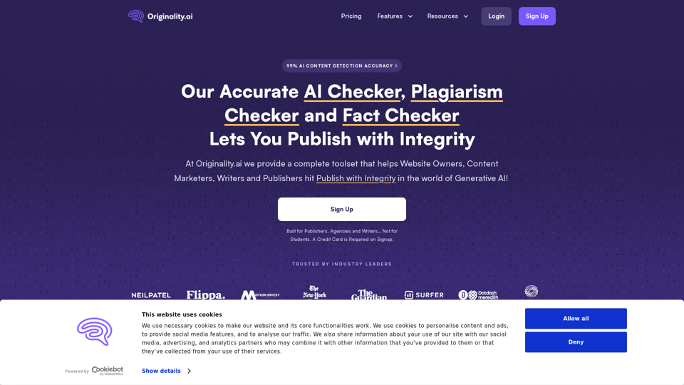 Originality AI - Advanced AI Content Detector and Plagiarism Checker for Integrity in Publishing