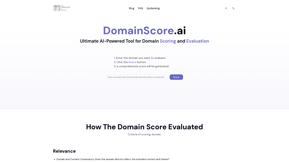 domainscore.ai - Funcionalidades