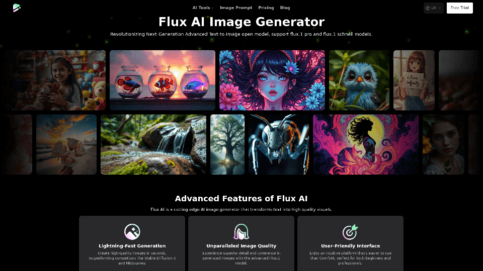 Flux AI Image Generator - Tính Năng