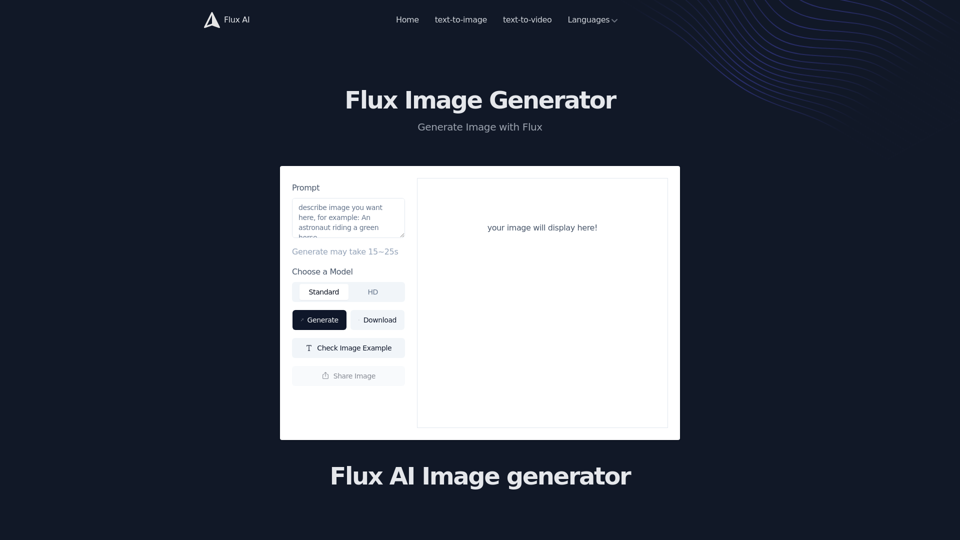 Flux AI Image Generator - Features