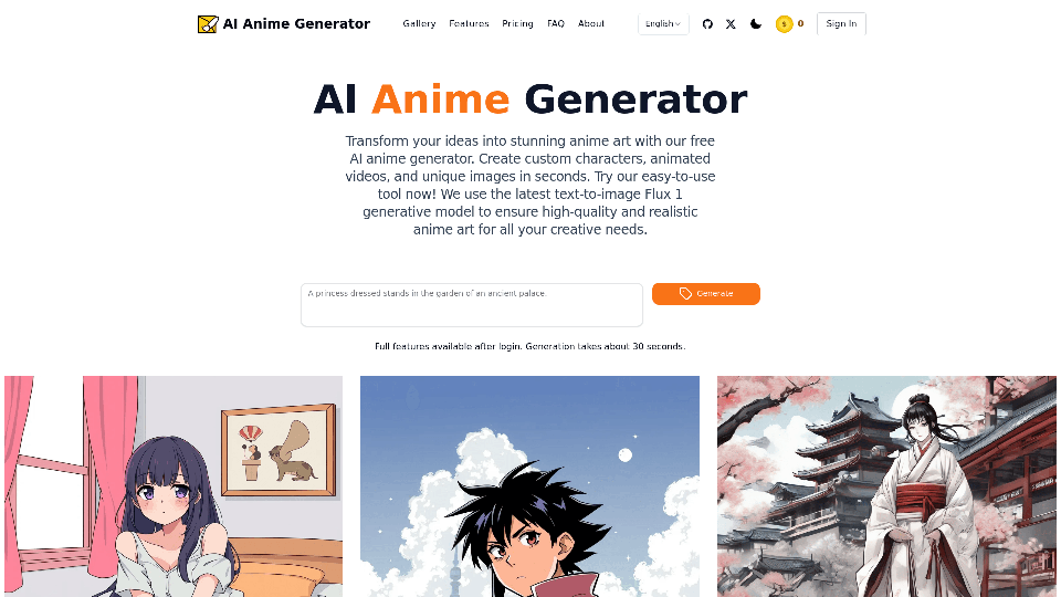 AI Anime Generator - 트래픽 데이터